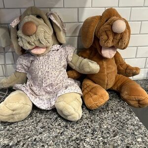 Adorable Brown and Cream Stuffed Animal Dogs